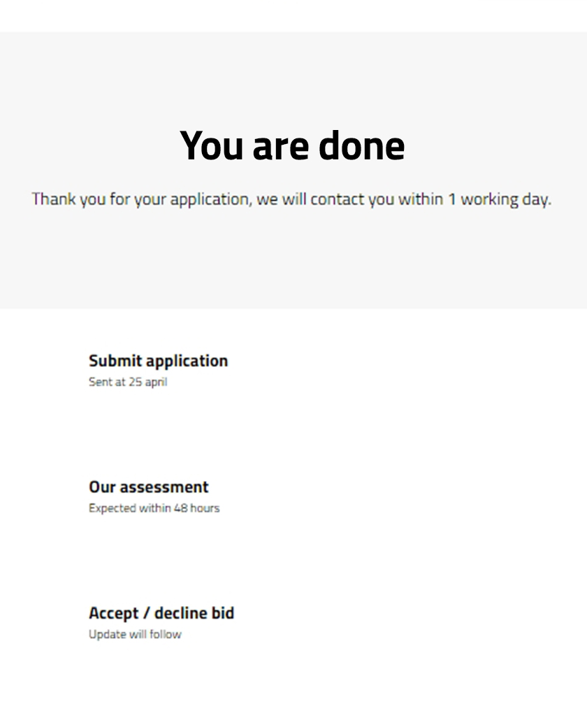 Step 7 Request Submitted